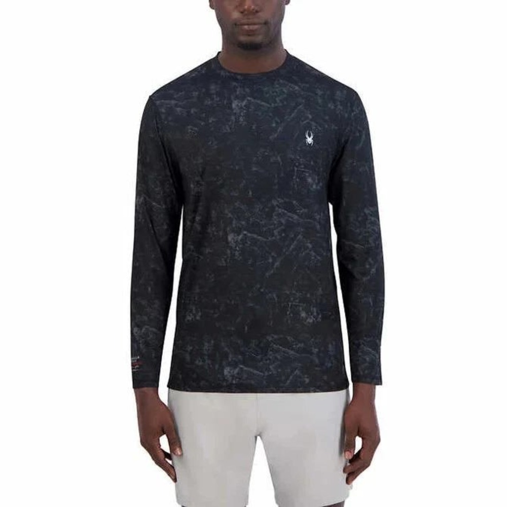 Spyder Mens Rash Guard Swim Shirt‎ Large Long Sleeve Camo UPF 30+ Quick Dry NEW